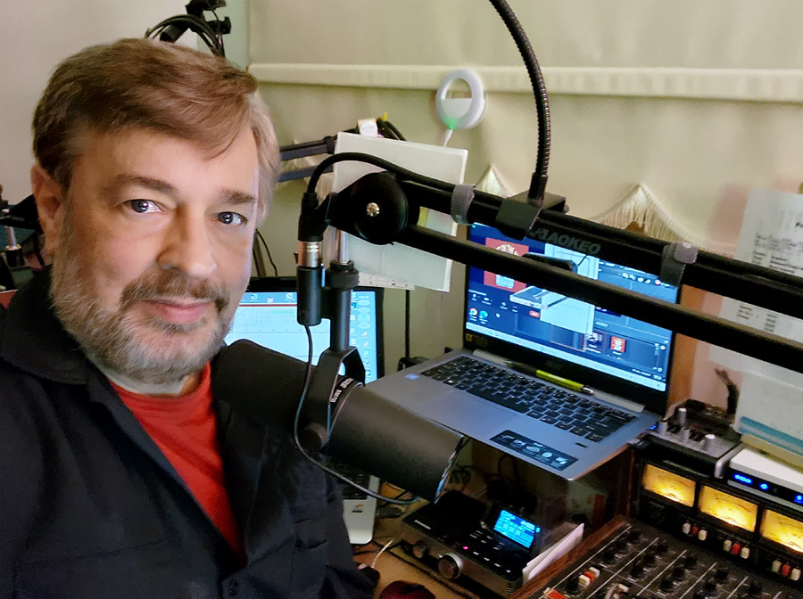 Larry A Brechner Radio Host Shure SM7B and EV RE-320