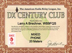 DXCC Certificate