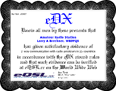 eQSL's eDX certificate