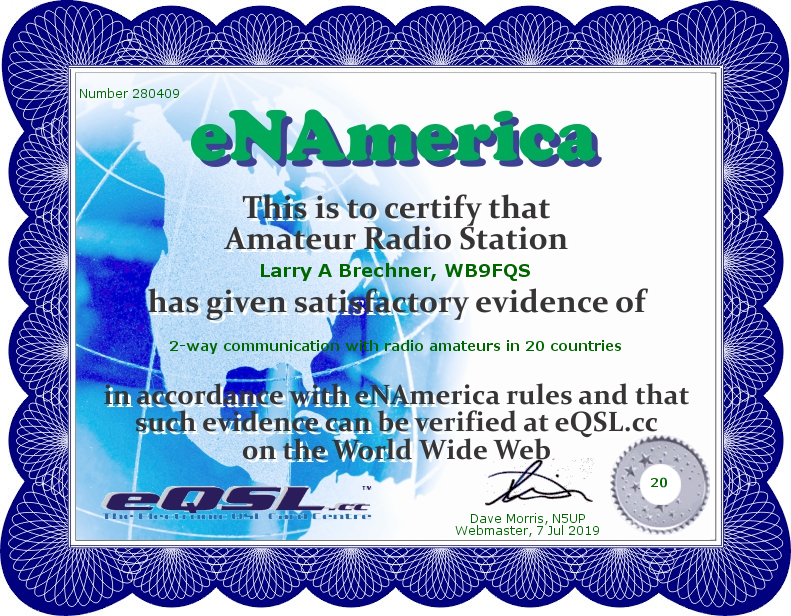 eNAmerica Certifcate