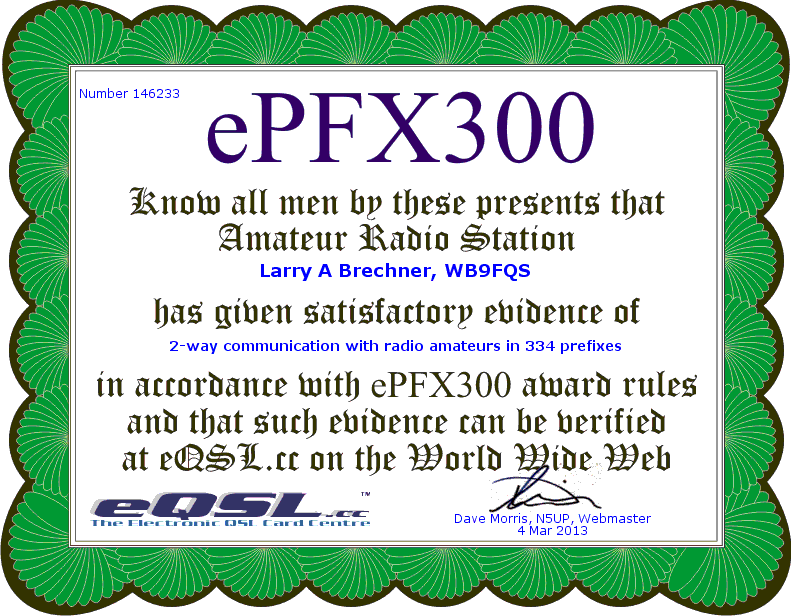 eQSL's ePFX300 certificate